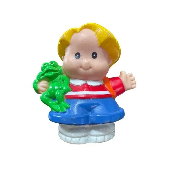 Vintage Fisher-Price Little People Eddie Figure Holding Frog 2002 Collectible To - Picture 2 of 6